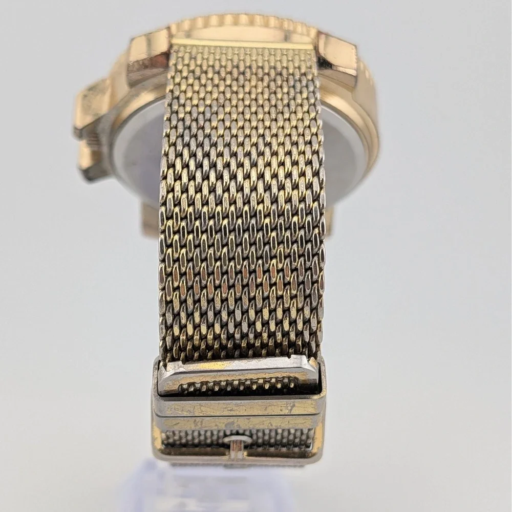 Techno Pave 7758 Men's 51mm Gold Tone Crystal Iced Bling Statement Quartz Watch